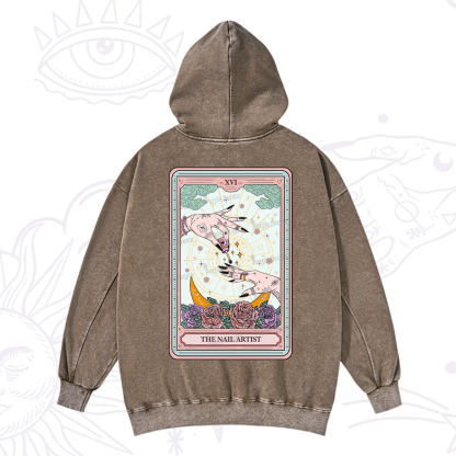 Purplehecate The Nail Artist Tarot Washed Hoodie