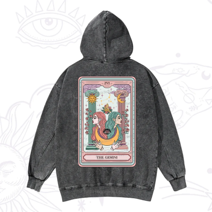 Purplehecate The Gemini Goddess Tarot Washed Hoodie