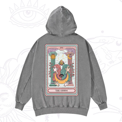 Purplehecate The Gemini Goddess Tarot Washed Hoodie