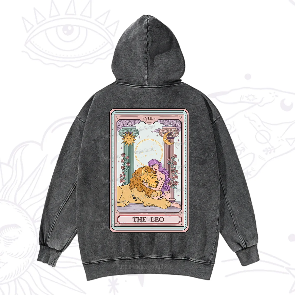 Purplehecate The Leo Goddess Tarot Washed Hoodie
