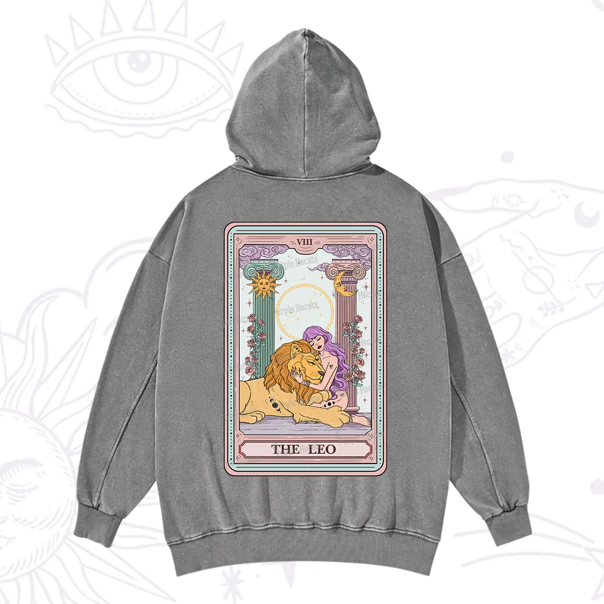 Purplehecate The Leo Goddess Tarot Washed Hoodie