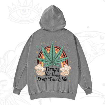 Purplehecate Drugs Not Hugs Washed Hoodie