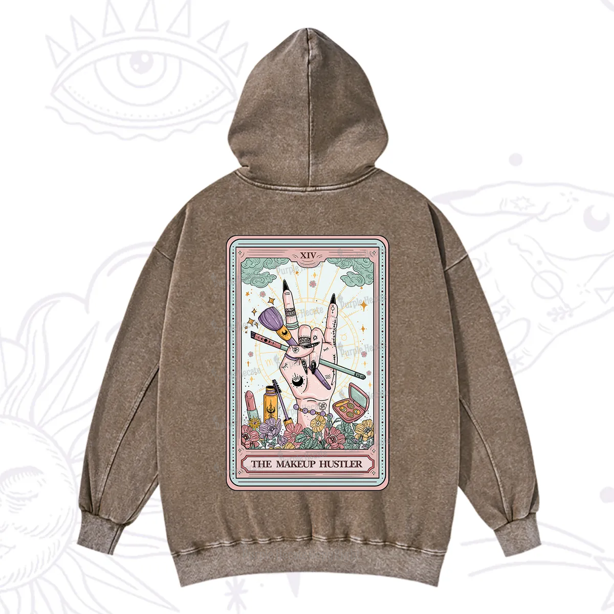 Purplehecate The Makeup Hustler Tarot Washed Hoodie