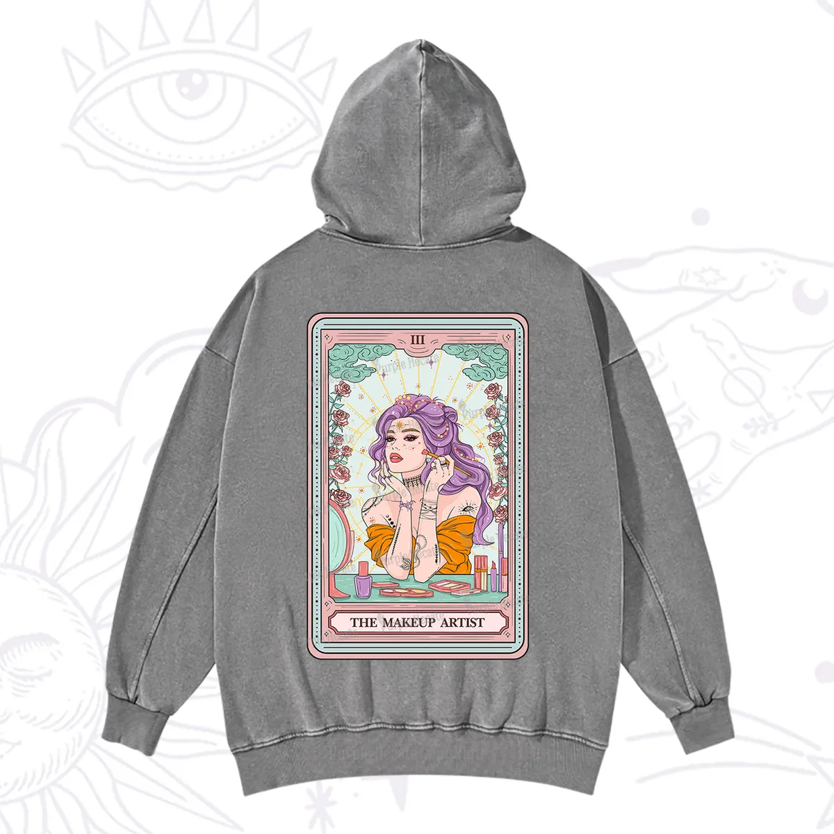 Purplehecate The Makeup Artist Tarot Washed Hoodie