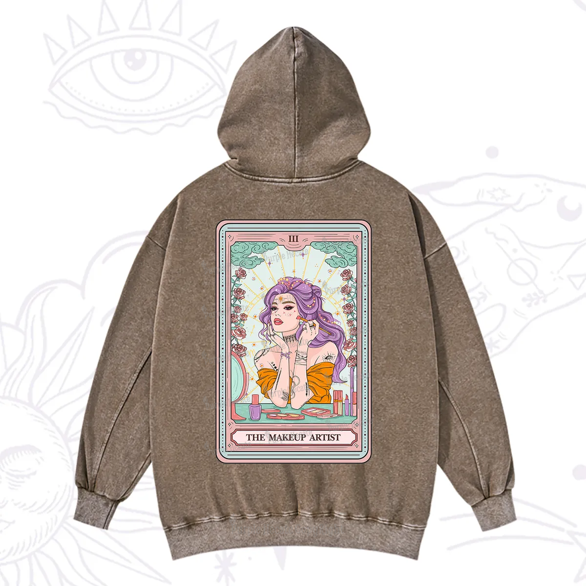 Purplehecate The Makeup Artist Tarot Washed Hoodie