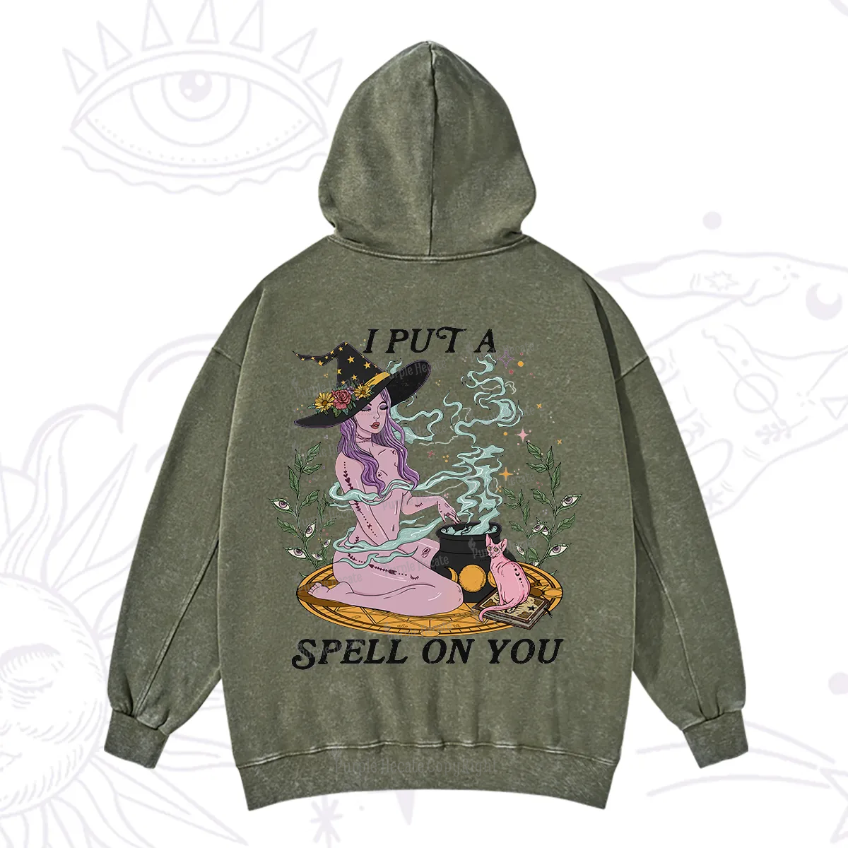 Purplehecate I Put A Spell On You Washed Hoodie
