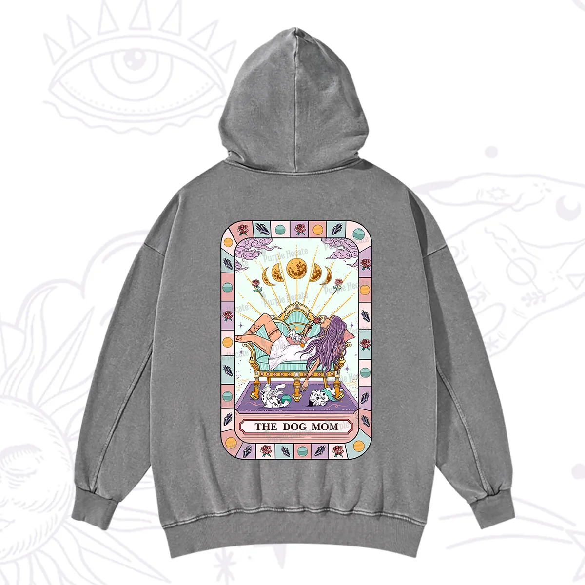 Purplehecate The Chill Dog Mom Washed Hoodie