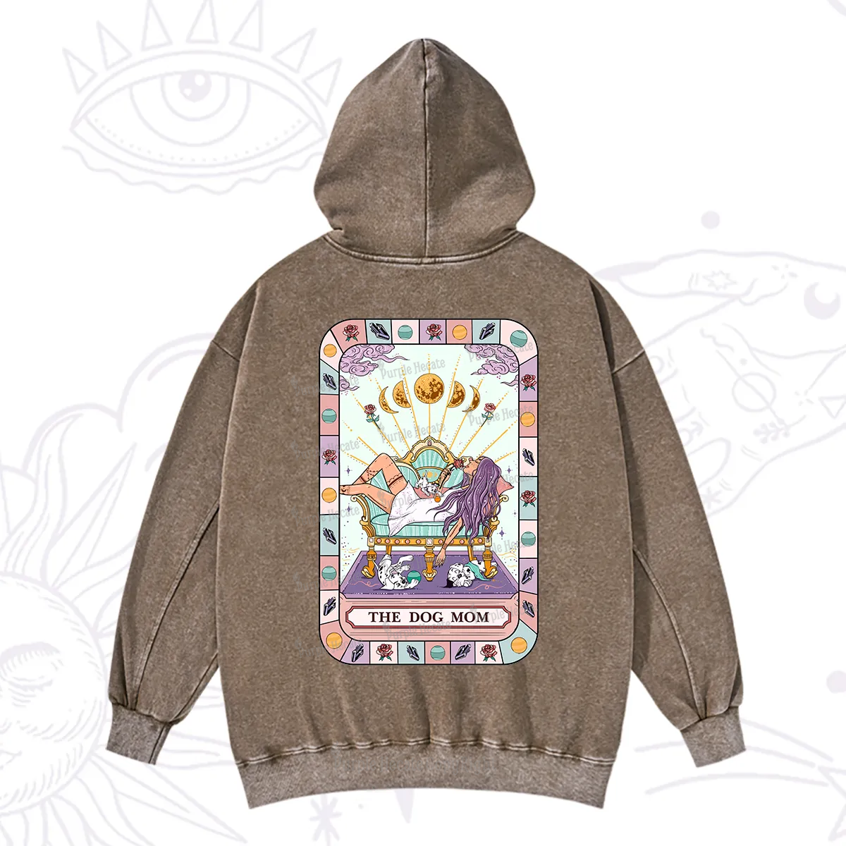 Purplehecate The Chill Dog Mom Washed Hoodie