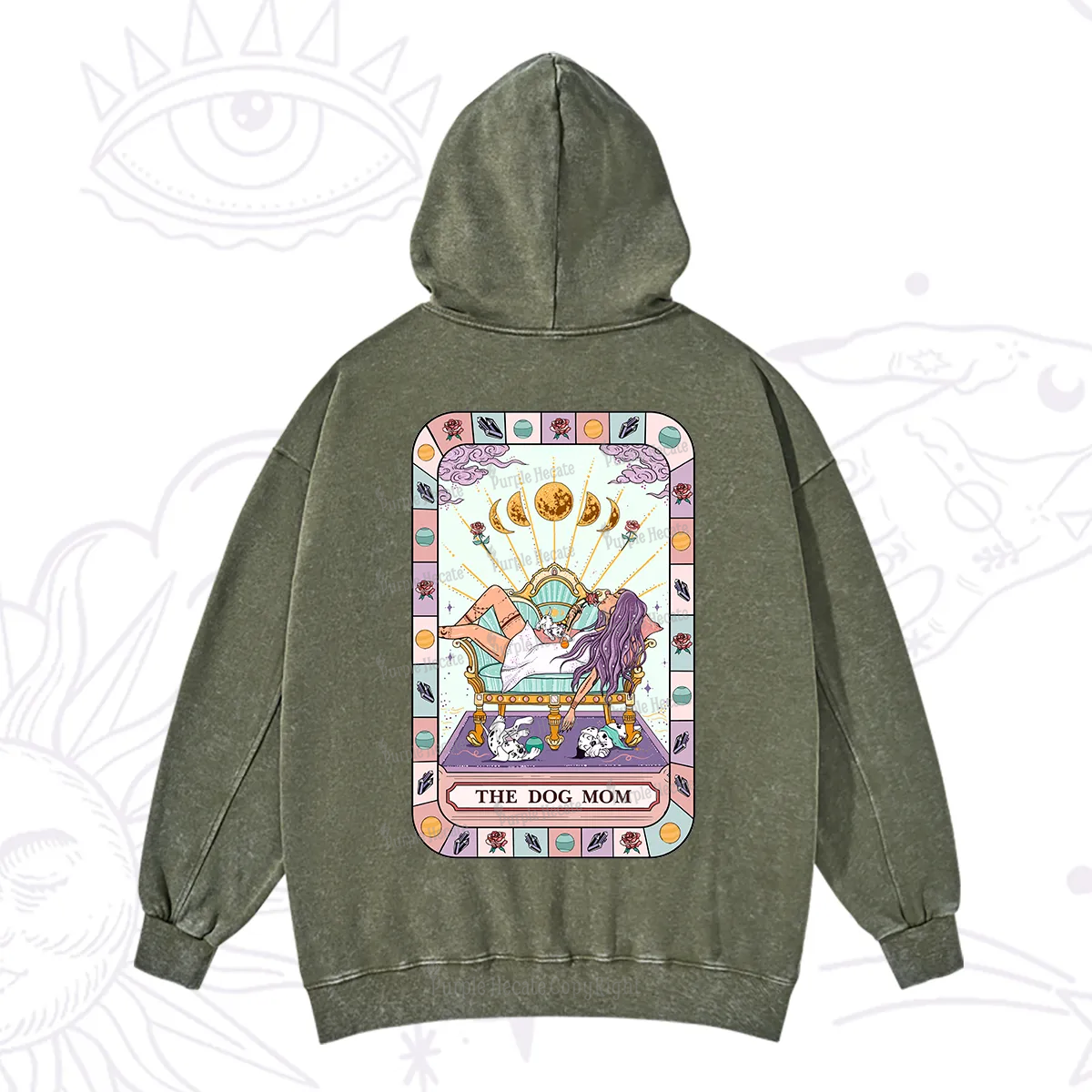 Purplehecate The Chill Dog Mom Washed Hoodie