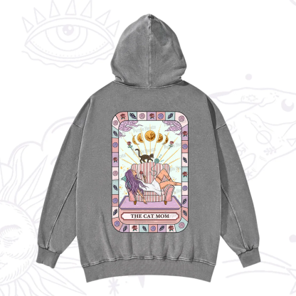 Purplehecate The Chill Cat Mom Washed Hoodie