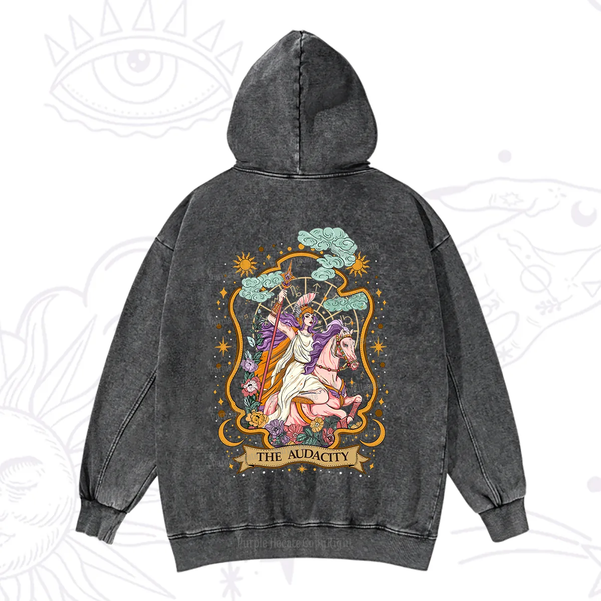 Purplehecate The Audacity Goddess Washed Hoodie