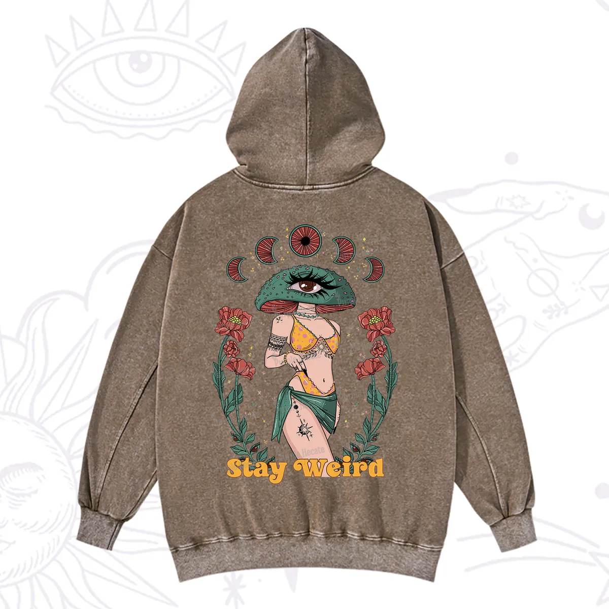 Purplehecate Stay Weird Washed Hoodie
