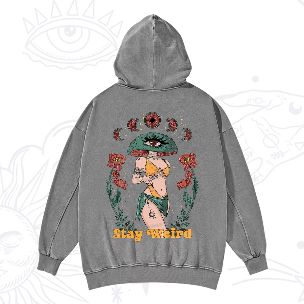 Purplehecate Stay Weird Washed Hoodie
