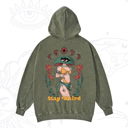 Purplehecate Stay Weird Washed Hoodie