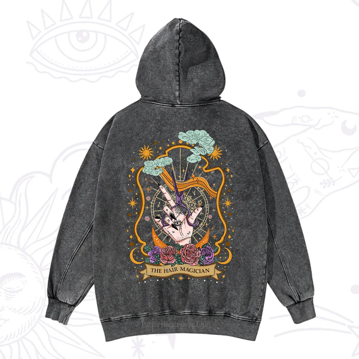 Purplehecate The Hair Magician Washed Hoodie