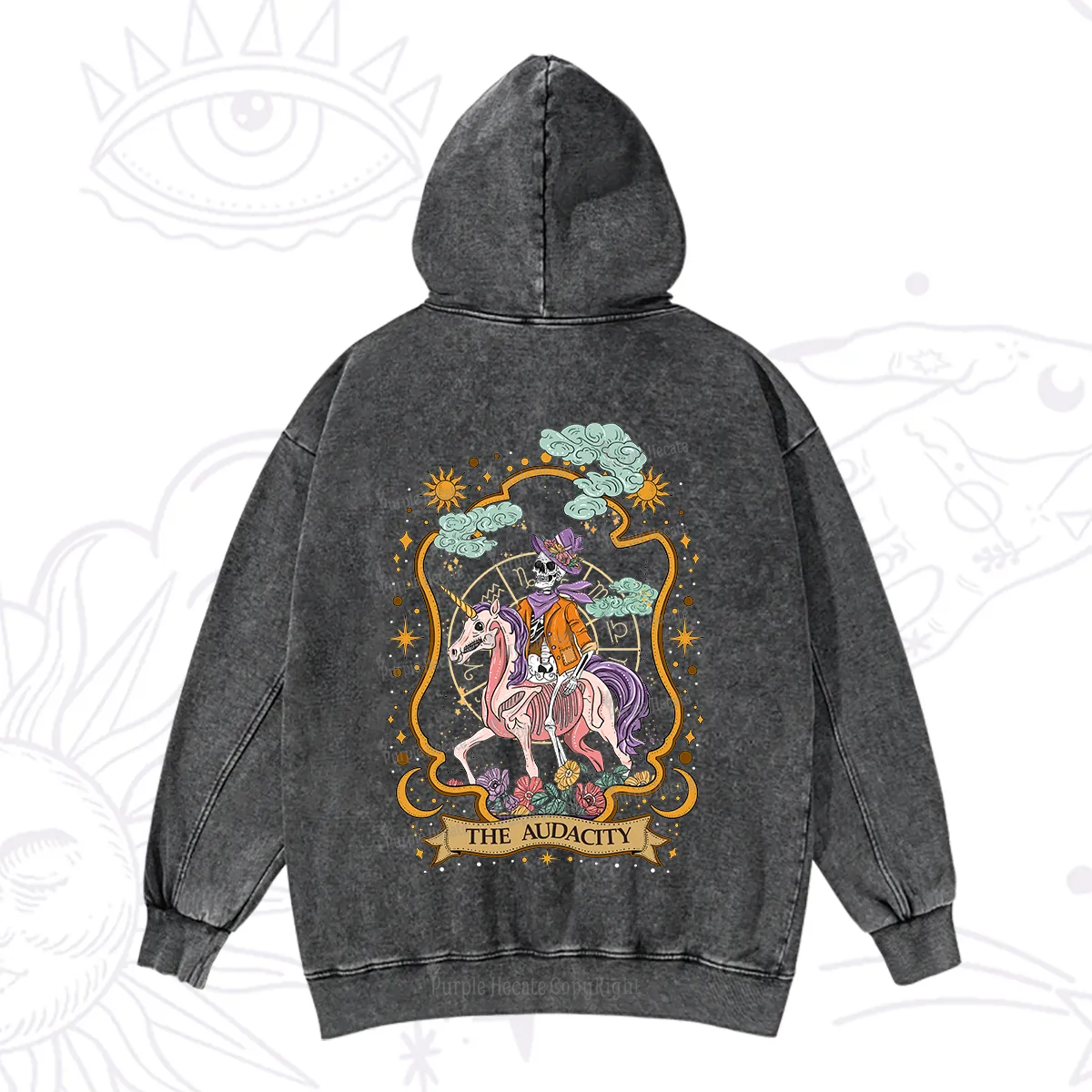Purplehecate The Audacity Skeleton Washed Hoodie