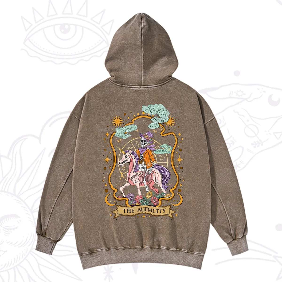 Purplehecate The Audacity Skeleton Washed Hoodie
