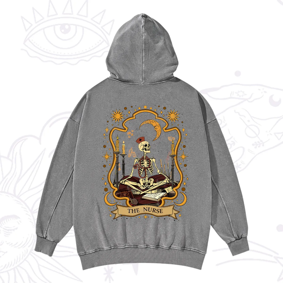Purplehecate The Nurse Skeleton Washed Hoodie