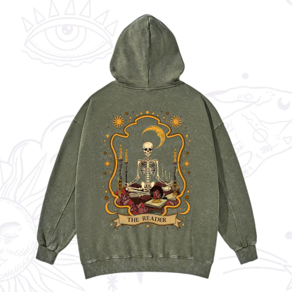Purplehecate The Reader Skeleton Washed Hoodie