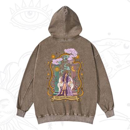 Purplehecate The High Priestess Goddess Washed Hoodie