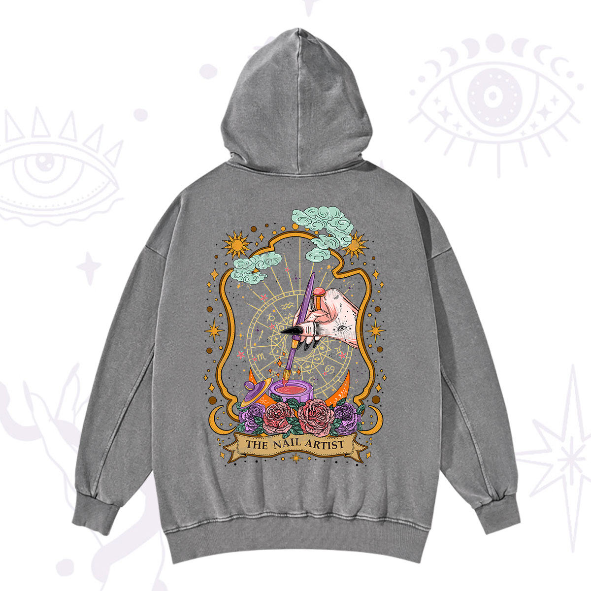 Purplehecate The Nail Artist Washed Hoodie