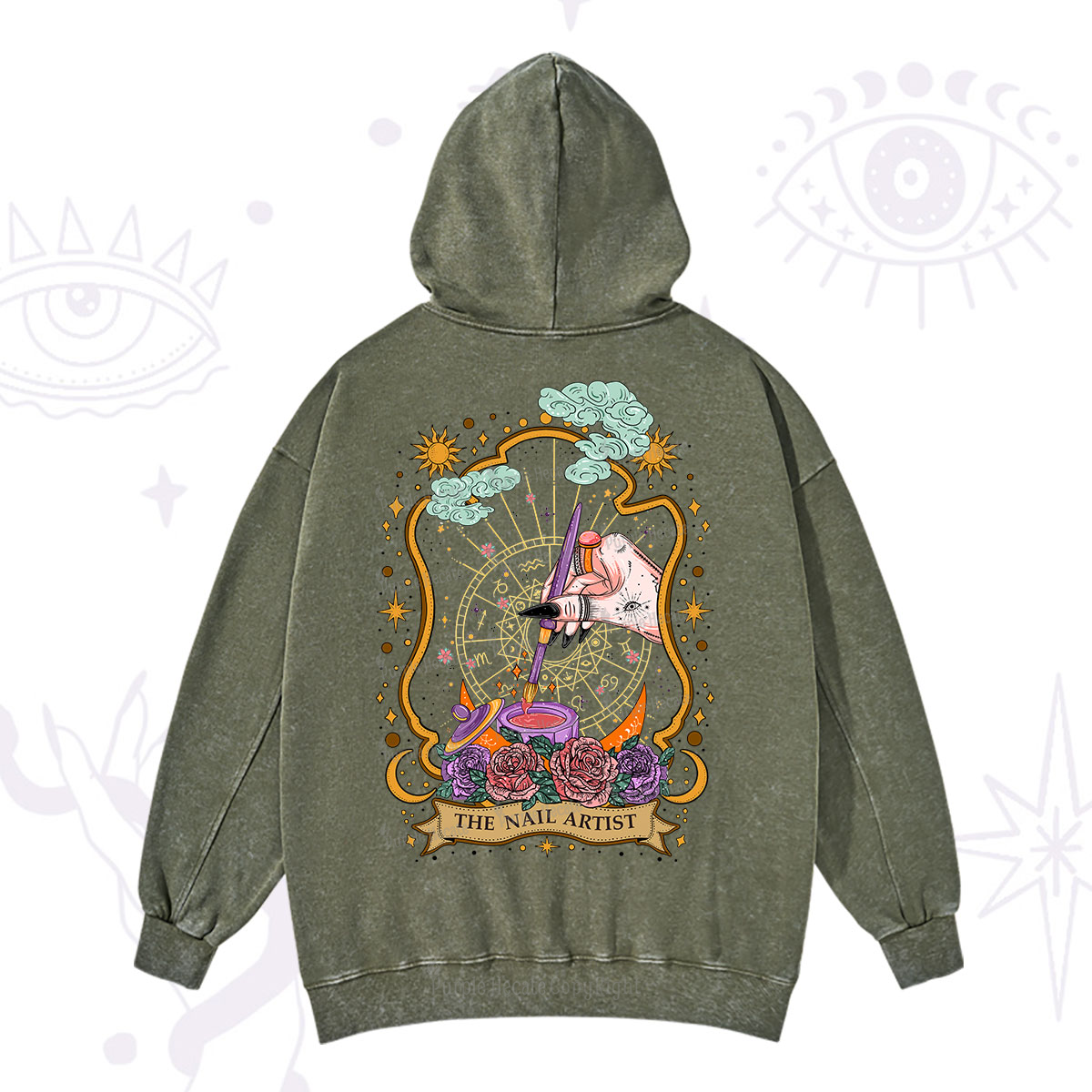 Purplehecate The Nail Artist Washed Hoodie