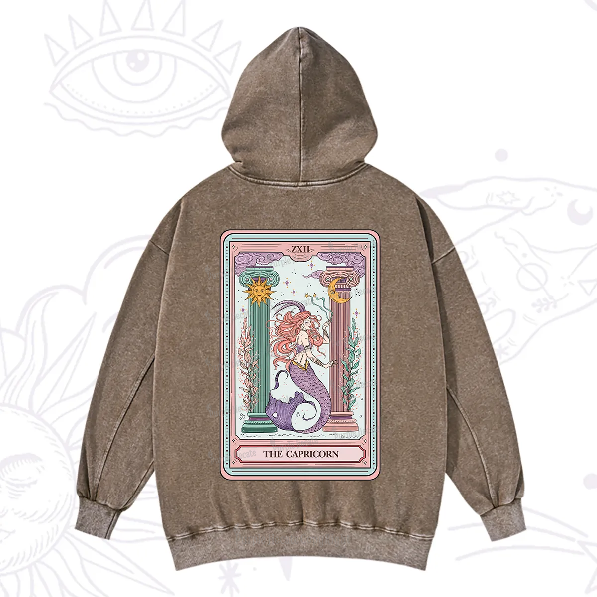 Purplehecate The Capricorn Goddess Tarot Washed Hoodie