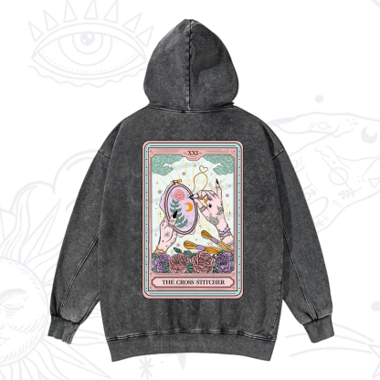 Purplehecate The Cross Stitcher Tarot Washed Hoodie