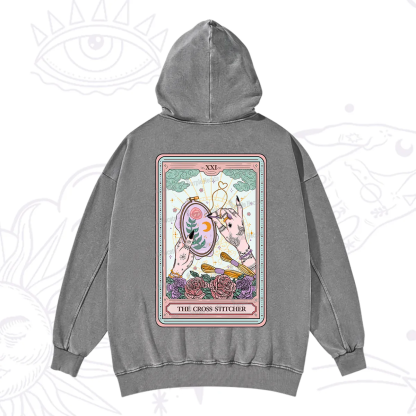 Purplehecate The Cross Stitcher Tarot Washed Hoodie