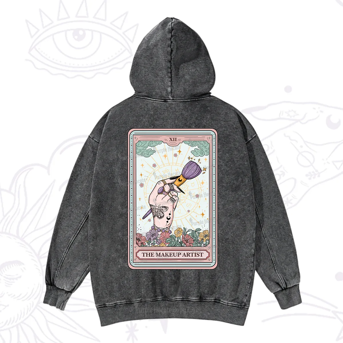 Purplehecate The Makeup Artist Tarot Washed Hoodie