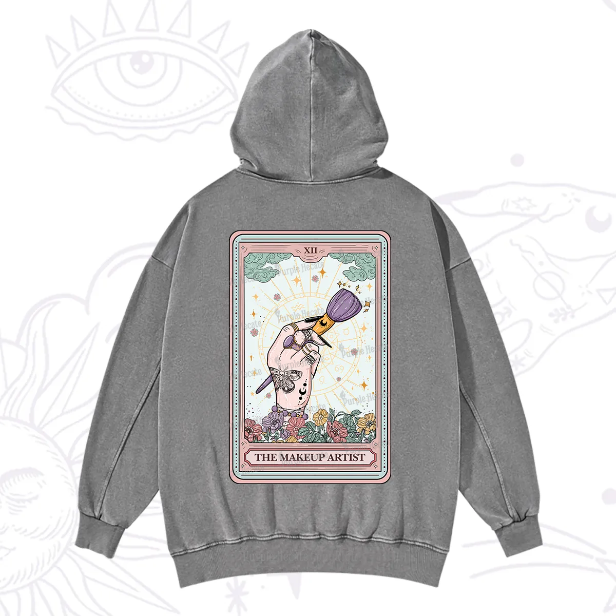 Purplehecate The Makeup Artist Tarot Washed Hoodie