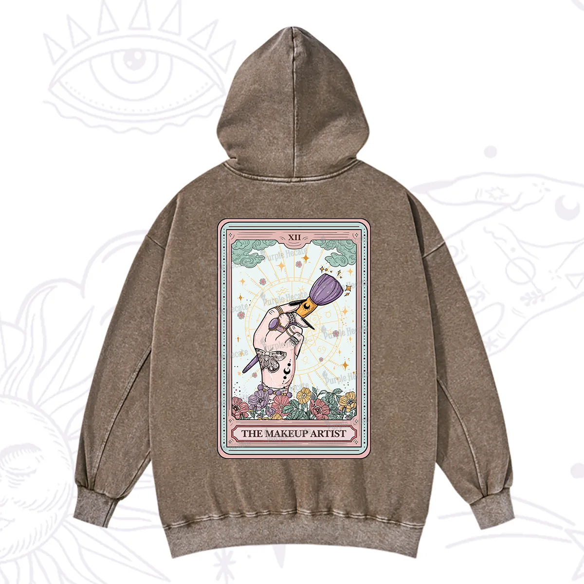Purplehecate The Makeup Artist Tarot Washed Hoodie