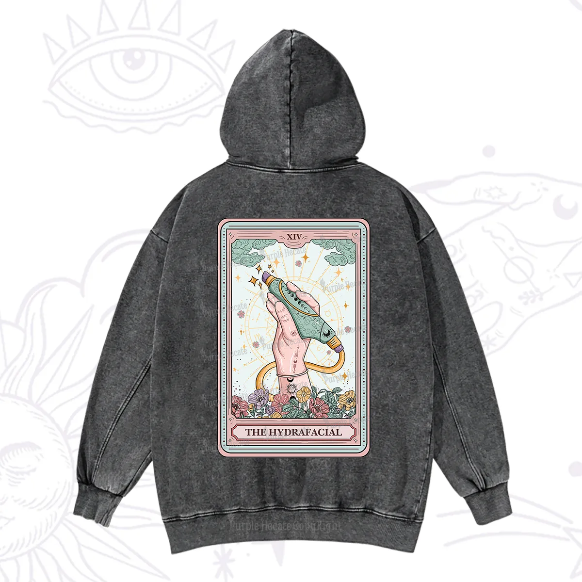 Purplehecate The Hydrafacial Tarot Washed Hoodie