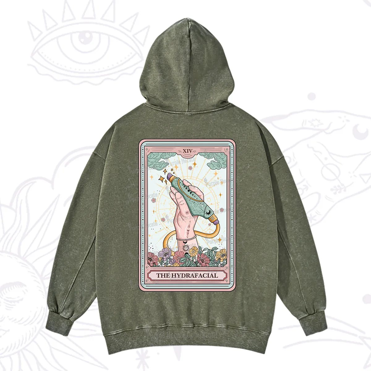 Purplehecate The Hydrafacial Tarot Washed Hoodie