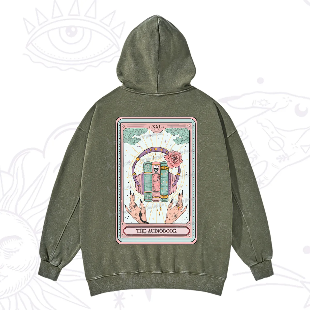 Purplehecate The Audiobook Tarot Washed Hoodie
