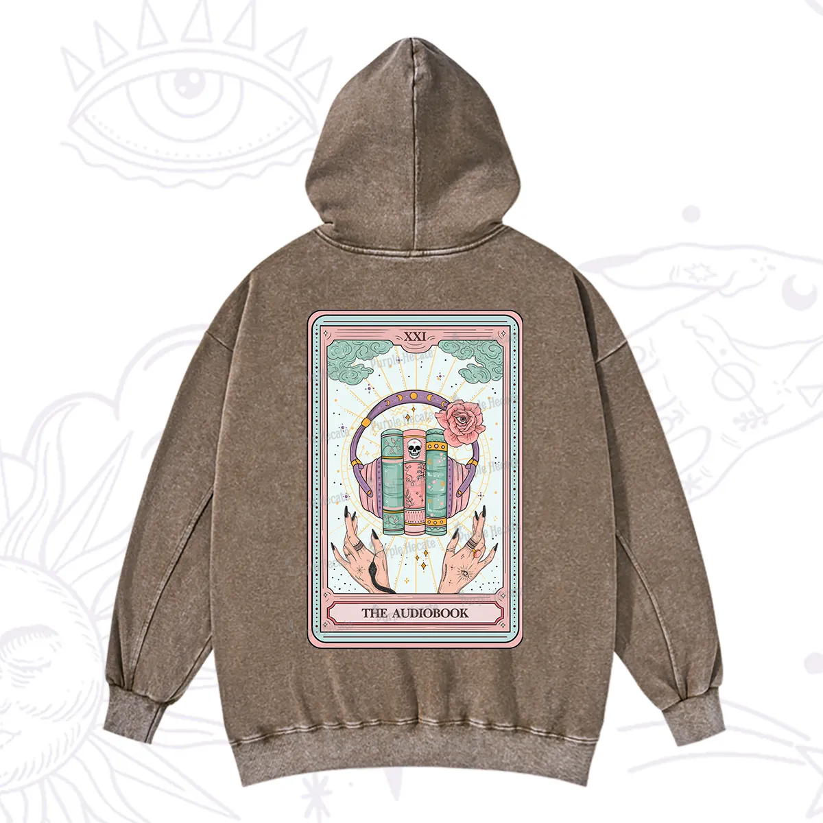 Purplehecate The Audiobook Tarot Washed Hoodie