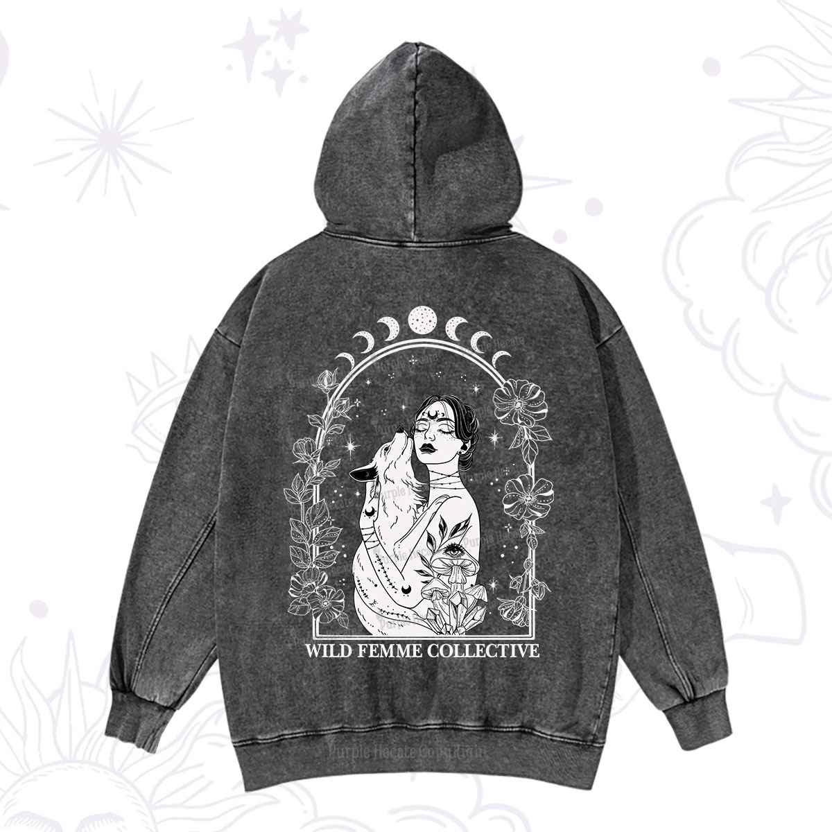 Purplehecate Wild Femme Collective Washed Hoodie