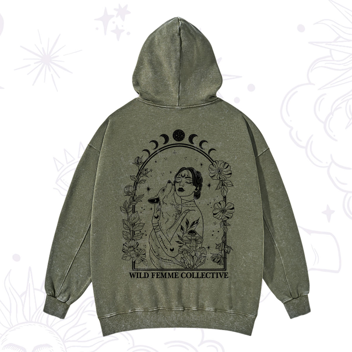 Purplehecate Wild Femme Collective Washed Hoodie