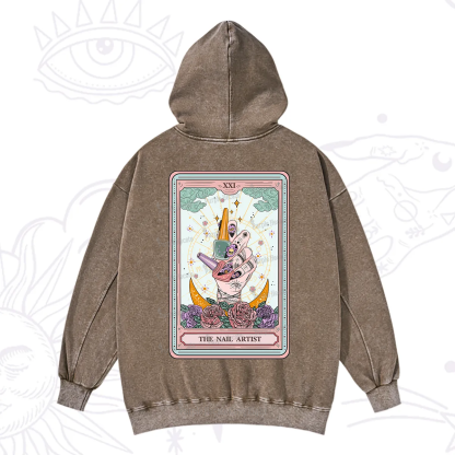 Purplehecate The Badass Nail Artist Tarot Washed Hoodie