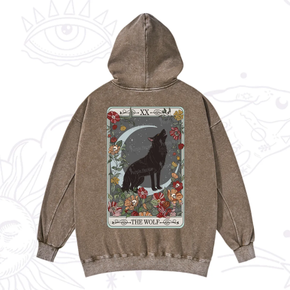 Purplehecate The Wolf Tarot Washed Hoodie