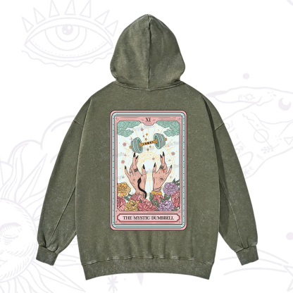 Purplehecate The Mystic Dumbbell Tarot Washed Hoodie