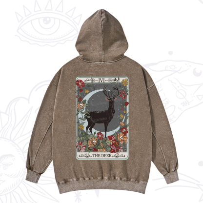 Purplehecate The Deer Tarot Washed Hoodie