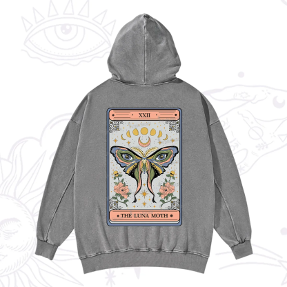 Purplehecate The Luna Moth Tarot Washed Hoodie
