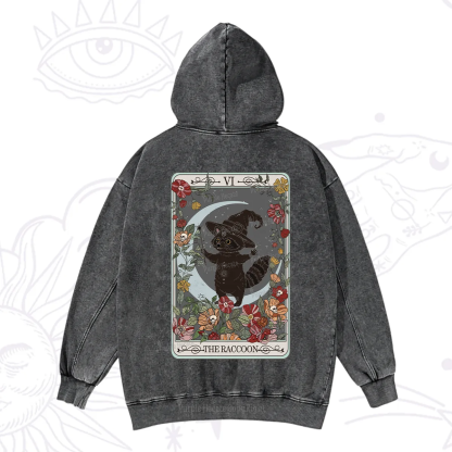 Purplehecate The Raccoon Tarot Washed Hoodie