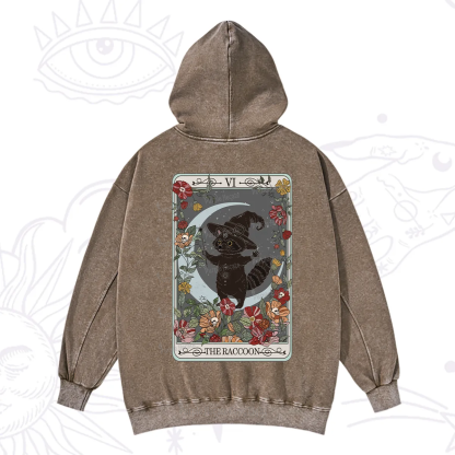 Purplehecate The Raccoon Tarot Washed Hoodie