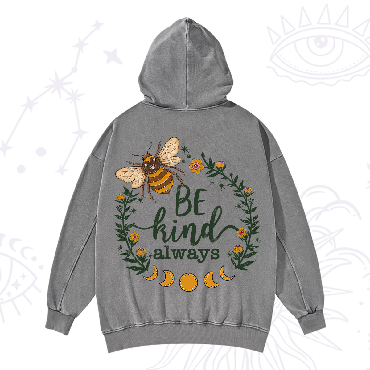 Purplehecate Be Kind Always Washed Hoodie