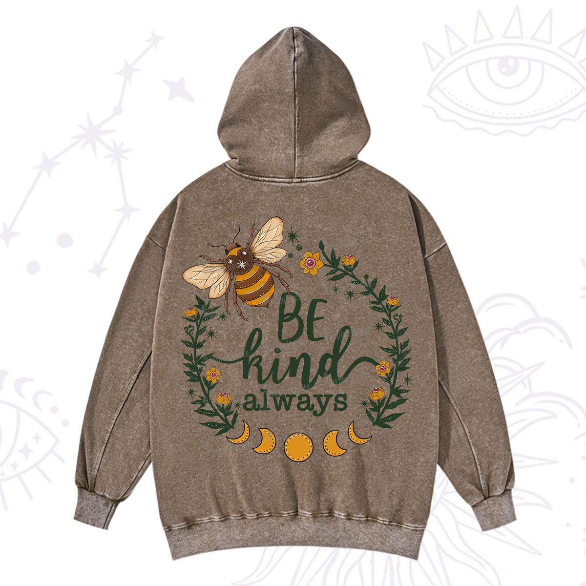 Purplehecate Be Kind Always Washed Hoodie
