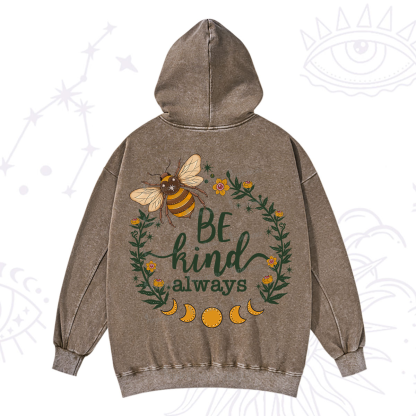 Purplehecate Be Kind Always Washed Hoodie