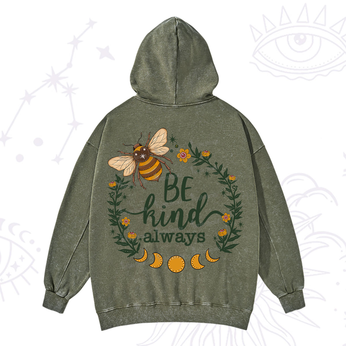 Purplehecate Be Kind Always Washed Hoodie