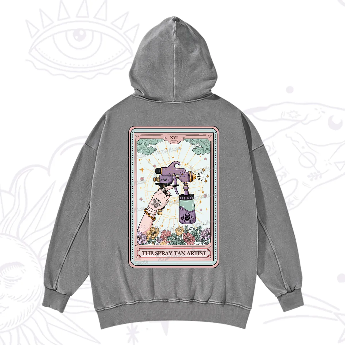 Purplehecate The Spary Tan Artist Tarot Washed Hoodie